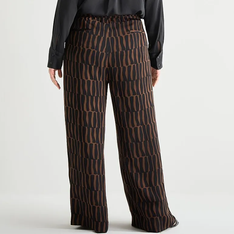 Liz Claiborne Womens Plus Wide Leg Mid Rise Pull-On Pant