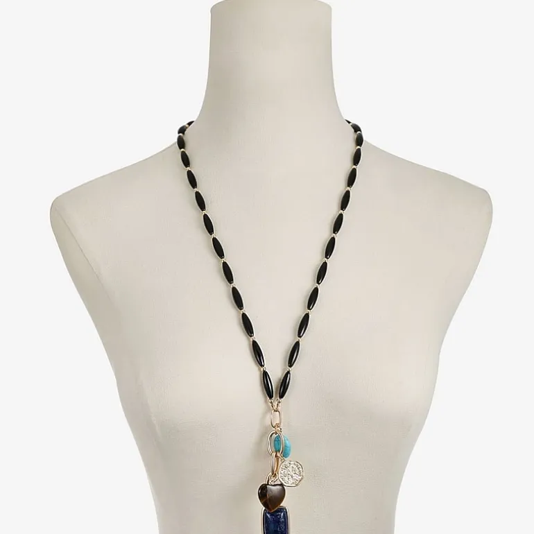 Liz Claiborne Womens Reconstituted Multi Color 28 Inch Pendant Necklace