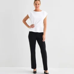 Liz Claiborne Womens Round Neck Short Sleeve Peplum Top