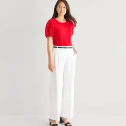 Liz Claiborne Womens Round Neck Short Sleeve Blouse