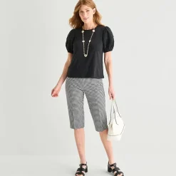Liz Claiborne Womens Round Neck Short Sleeve Blouse