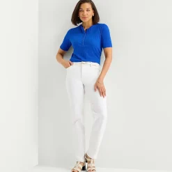 Liz Claiborne Womens Short Sleeve Regular Fit Henley Shirt