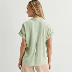 Liz Claiborne Womens Short Sleeve Blouse