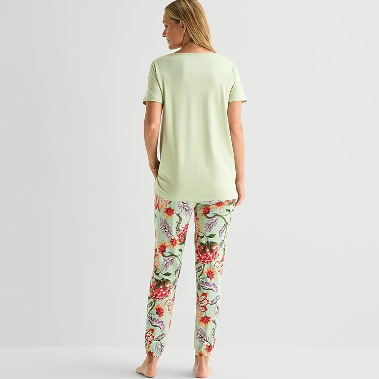 Liz Claiborne Womens Short Sleeve 2-pc. Pajama Set