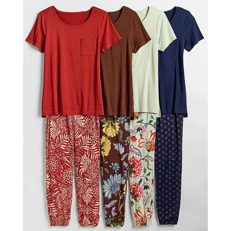 Liz Claiborne Womens Short Sleeve 2-pc. Pajama Set
