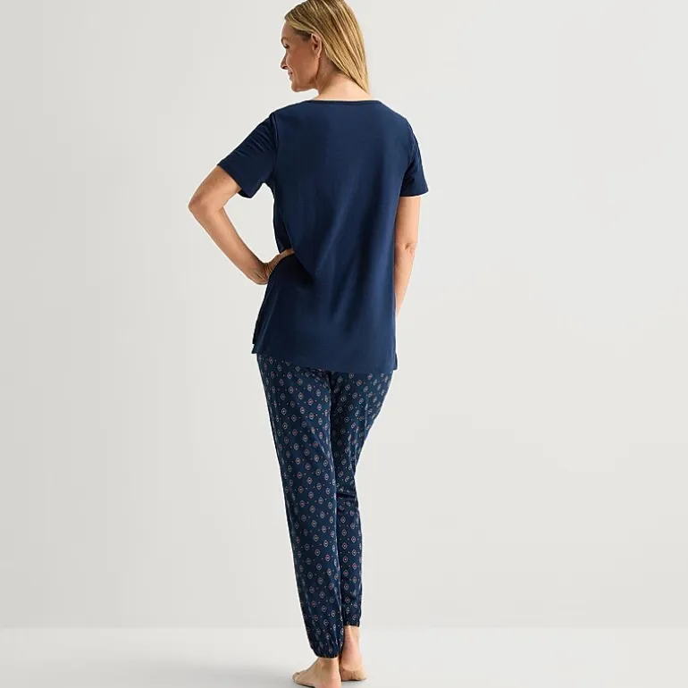 Liz Claiborne Womens Short Sleeve 2-pc. Pajama Set
