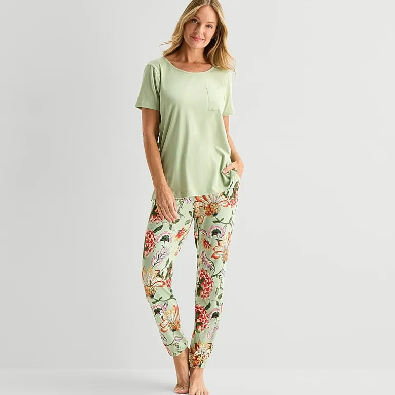 Liz Claiborne Womens Short Sleeve 2-pc. Pajama Set