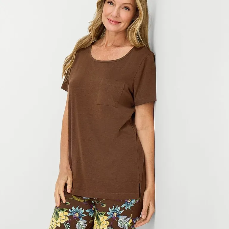 Liz Claiborne Womens Short Sleeve 2-pc. Pajama Set