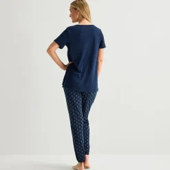 Liz Claiborne Womens Short Sleeve 2-pc. Pajama Set