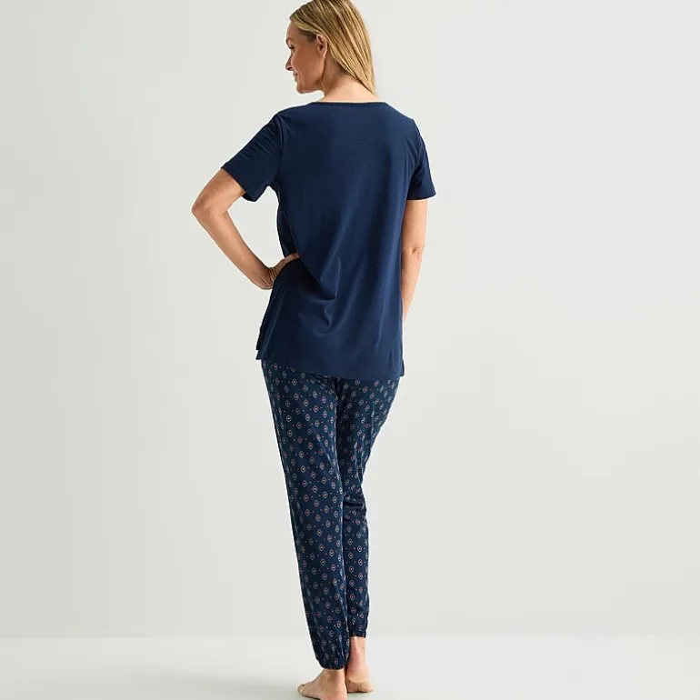 Liz Claiborne Womens Short Sleeve 2-pc. Pajama Set