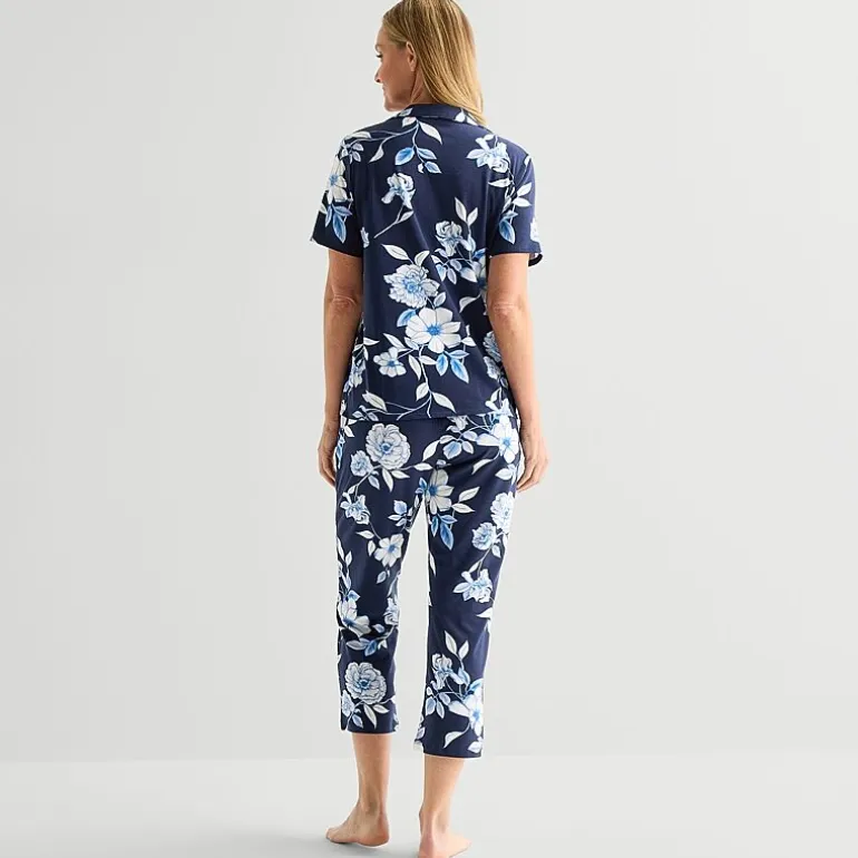 Liz Claiborne Womens Short Sleeve 2-pc. Pajama Set