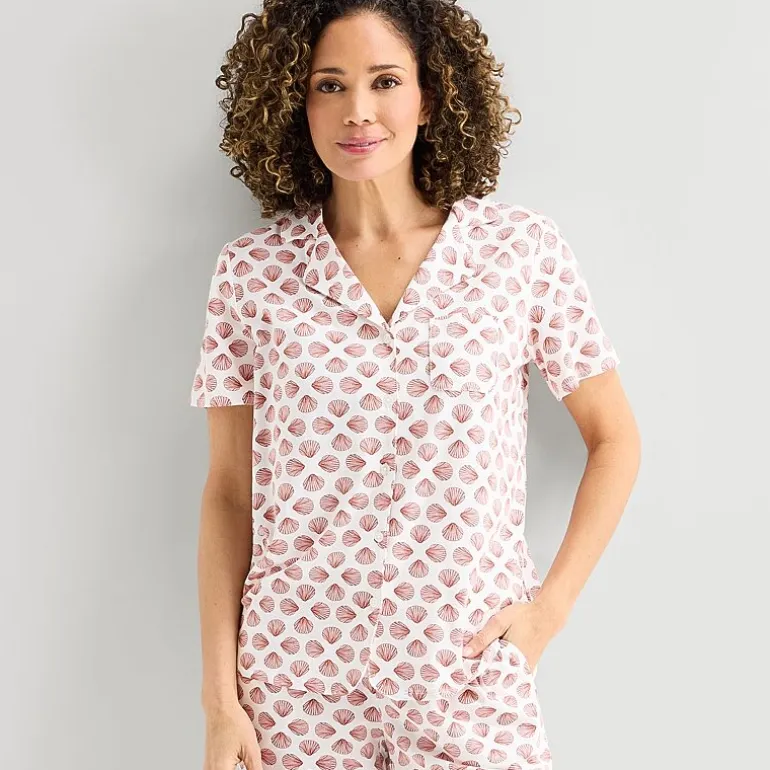 Liz Claiborne Womens Short Sleeve 2-pc. Pajama Set