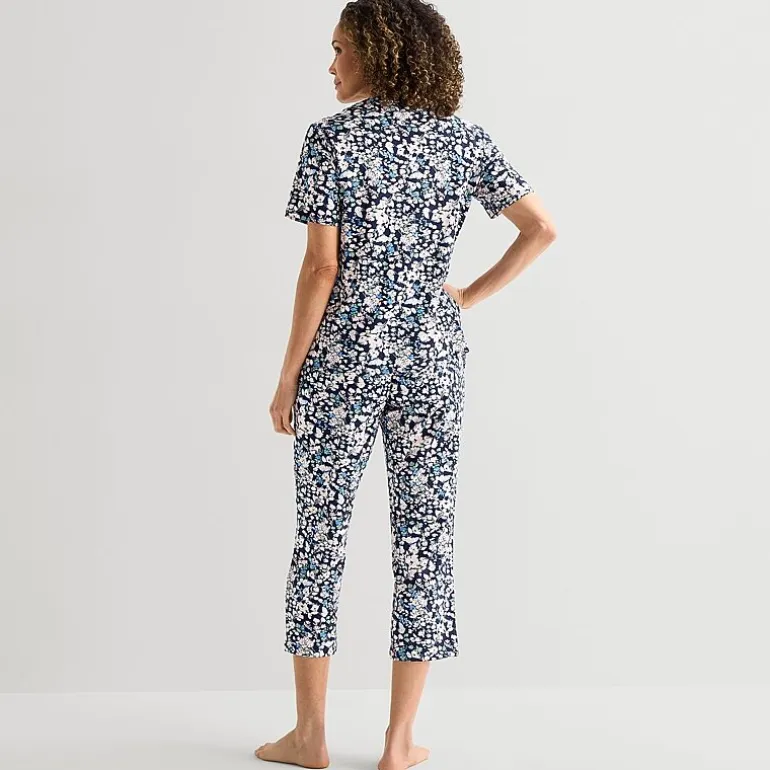 Liz Claiborne Womens Short Sleeve 2-pc. Pajama Set