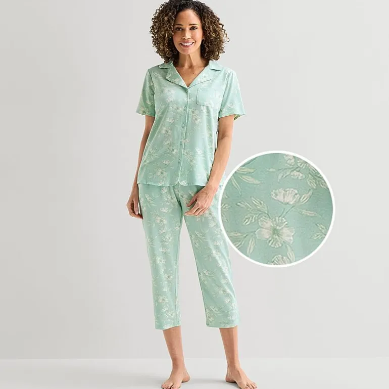 Liz Claiborne Womens Short Sleeve 2-pc. Pajama Set