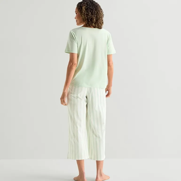 Liz Claiborne Womens Short Sleeve 2-pc. Pajama Set