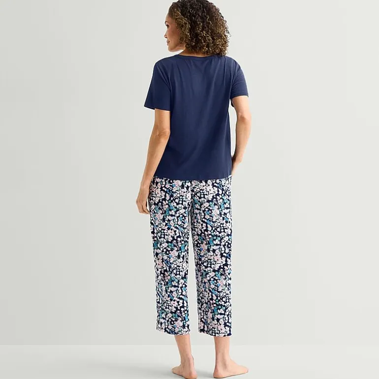 Liz Claiborne Womens Short Sleeve 2-pc. Pajama Set