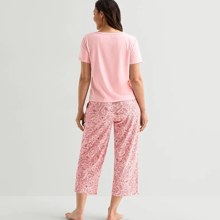 Liz Claiborne Womens Short Sleeve 2-pc. Pajama Set