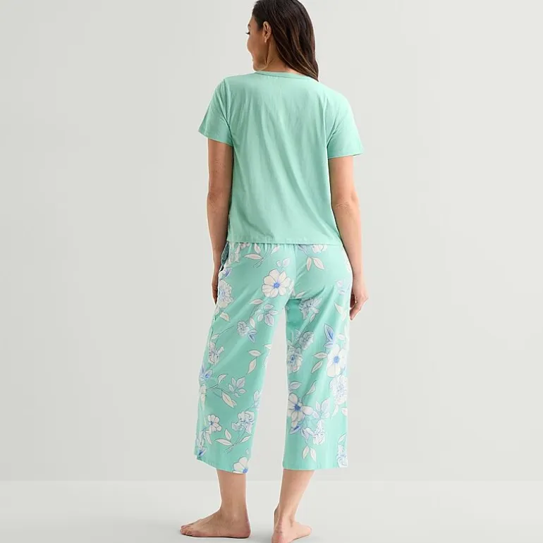 Liz Claiborne Womens Short Sleeve 2-pc. Pajama Set