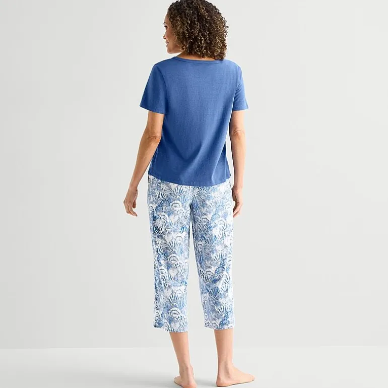 Liz Claiborne Womens Short Sleeve 2-pc. Pajama Set