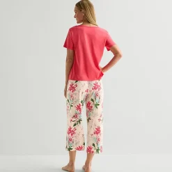 Liz Claiborne Womens Short Sleeve 2-pc. Pajama Set