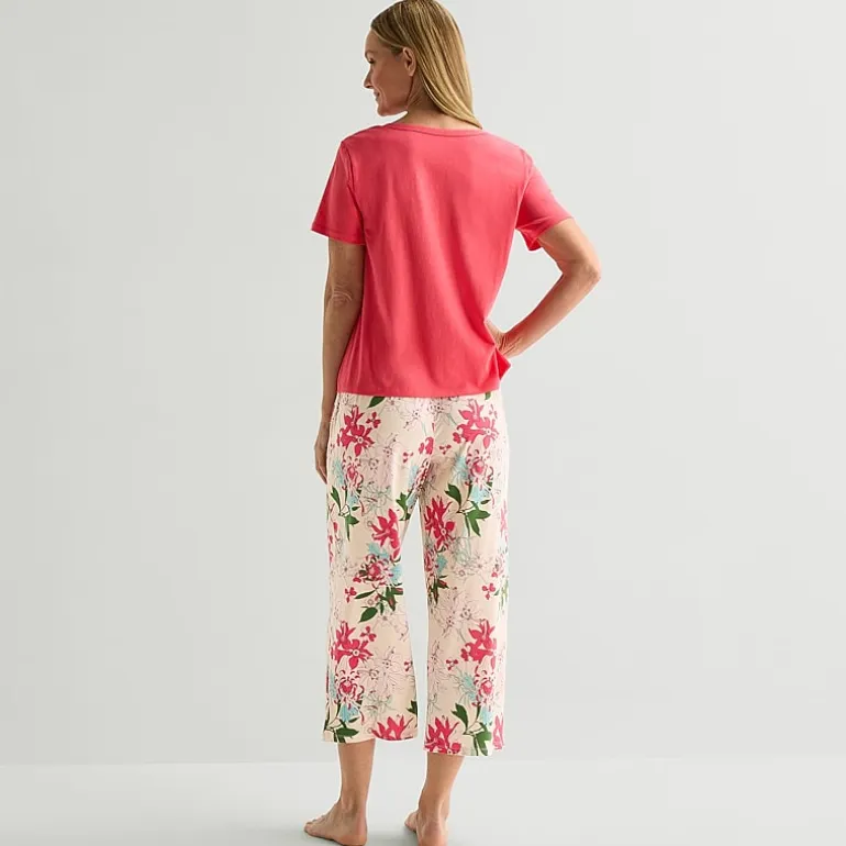Liz Claiborne Womens Short Sleeve 2-pc. Pajama Set