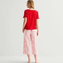 Liz Claiborne Womens Short Sleeve 2-pc. Pajama Set