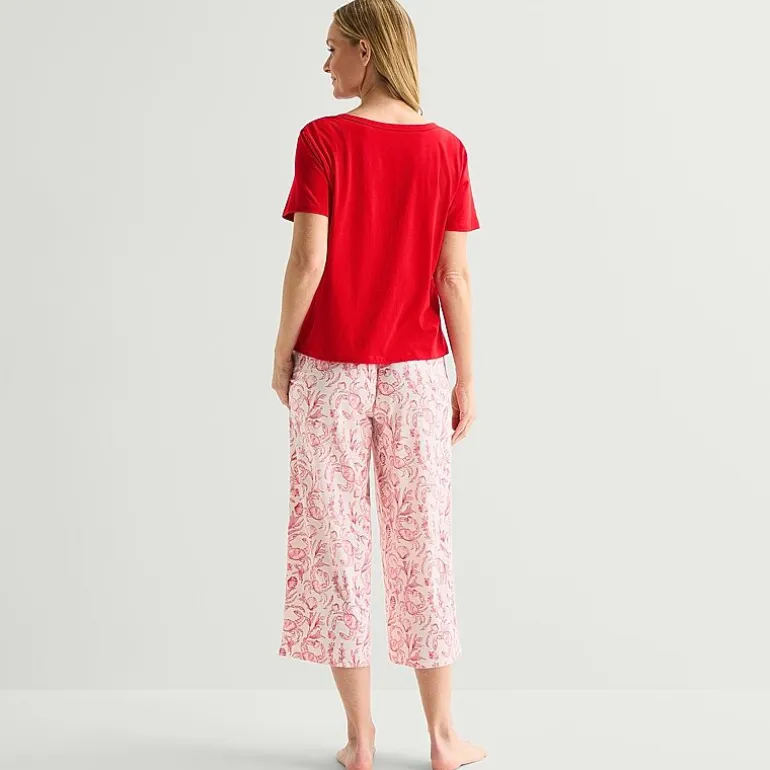 Liz Claiborne Womens Short Sleeve 2-pc. Pajama Set