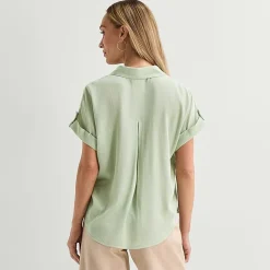 Liz Claiborne Womens Short Sleeve Blouse
