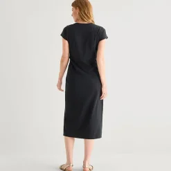Liz Claiborne Womens Short Sleeve Midi T-Shirt Dress