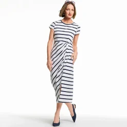 Liz Claiborne Womens Short Sleeve Midi T-Shirt Dress