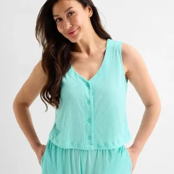 Liz Claiborne Womens Sleeveless 2-pc. Pajama Set