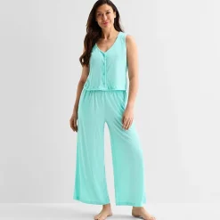 Liz Claiborne Womens Sleeveless 2-pc. Pajama Set