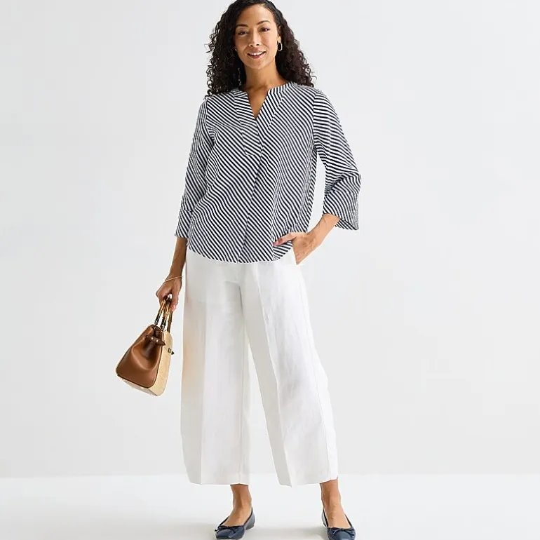 Liz Claiborne Womens Split Crew Neck 3/4 Sleeve Tunic Top