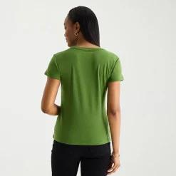 Liz Claiborne Womens Tall Crew Neck Short Sleeve T-Shirt