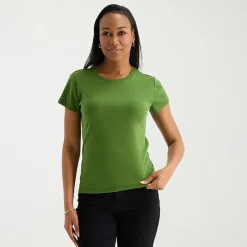 Liz Claiborne Womens Tall Crew Neck Short Sleeve T-Shirt