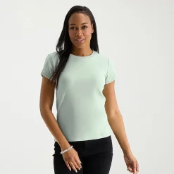 Liz Claiborne Womens Tall Crew Neck Short Sleeve T-Shirt
