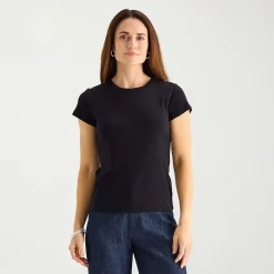 Liz Claiborne Womens Tall Crew Neck Short Sleeve T-Shirt