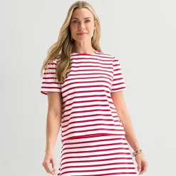 Liz Claiborne Womens Tall Crew Neck Short Sleeve T-Shirt