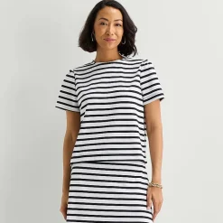 Liz Claiborne Womens Tall Crew Neck Short Sleeve T-Shirt