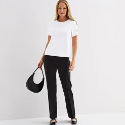 Liz Claiborne Womens Tall Crew Neck Short Sleeve Blouse
