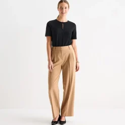 Liz Claiborne Womens Tall Keyhole Neck Short Sleeve Blouse