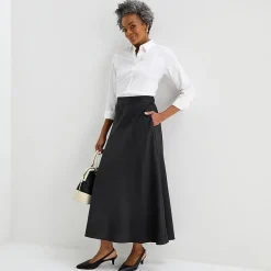 Liz Claiborne Womens Tall Mid Rise Long A-Line Skirt