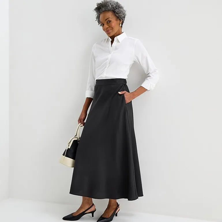 Liz Claiborne Womens Tall Mid Rise Long A-Line Skirt
