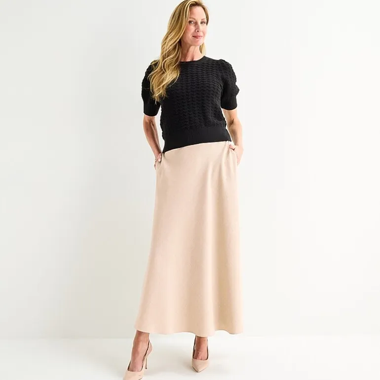 Liz Claiborne Womens Tall Mid Rise Long A-Line Skirt