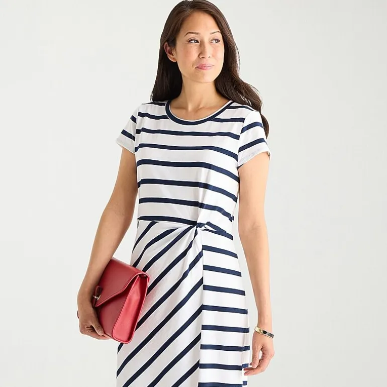 Liz Claiborne Womens Tall Midi Crew Neck Short Sleeve Sheath Dress