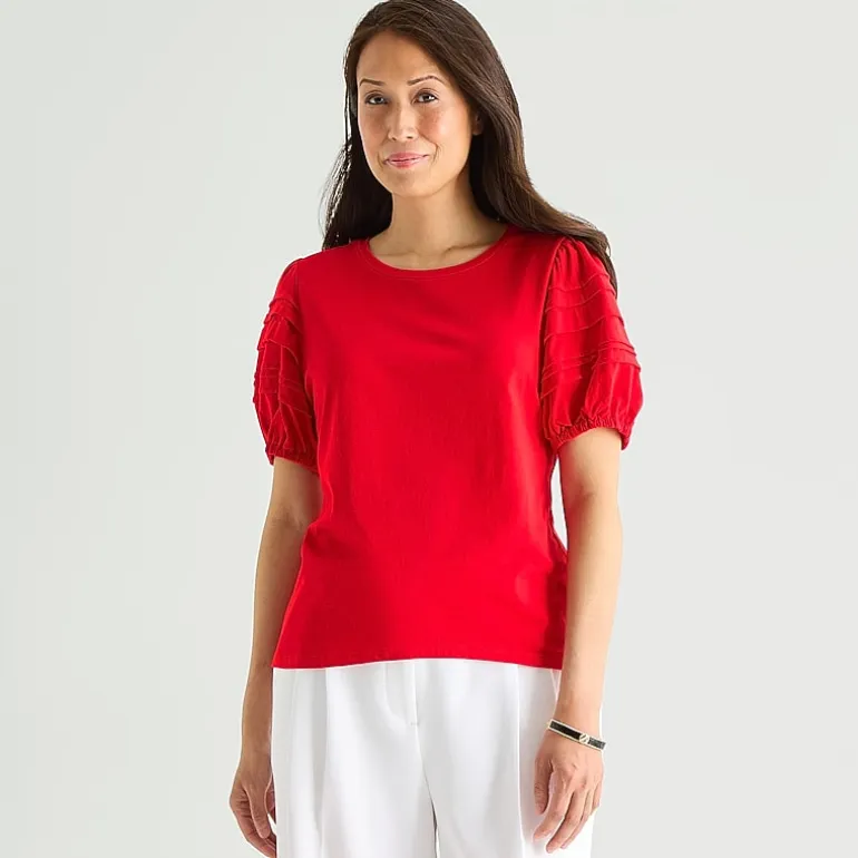Liz Claiborne Womens Tall Round Neck Short Sleeve Blouse