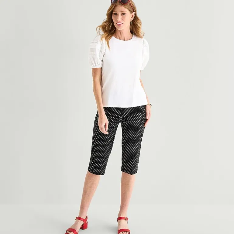 Liz Claiborne Womens Tall Round Neck Short Sleeve Blouse