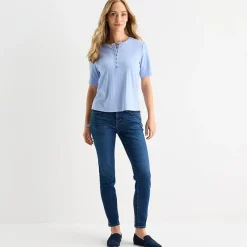 Liz Claiborne Womens Tall Short Sleeve Regular Fit Henley Shirt
