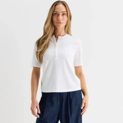 Liz Claiborne Womens Tall Short Sleeve Regular Fit Henley Shirt