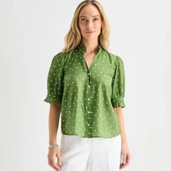 Liz Claiborne Womens Tall Short Sleeve Blouse
